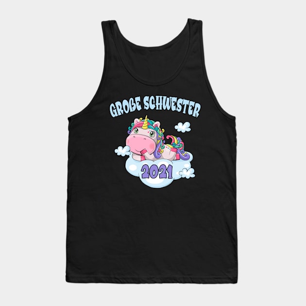 Einhorn Große Schwester 2021 Schwestern Tank Top by Foxxy Merch